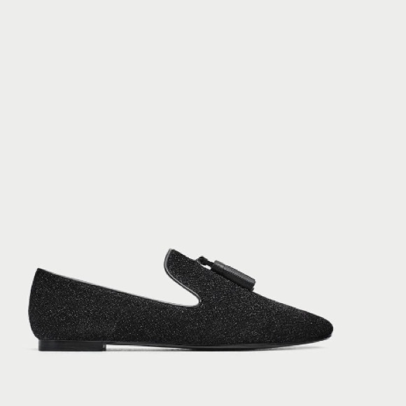 ZARA GLITTER LOAFERS WITH TASSEL BRAND NEW - Picture 5 of 6